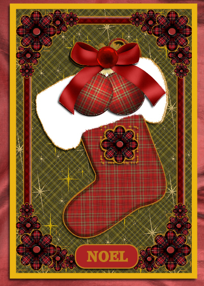 Cu Tartan/plaid Flowers by Hilary Hallas