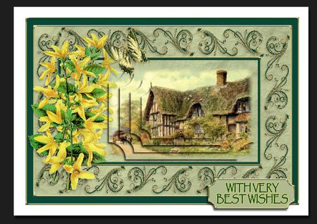 8 Green & Gold Leaf Swirls - Cu4cu by Hilary Hallas
