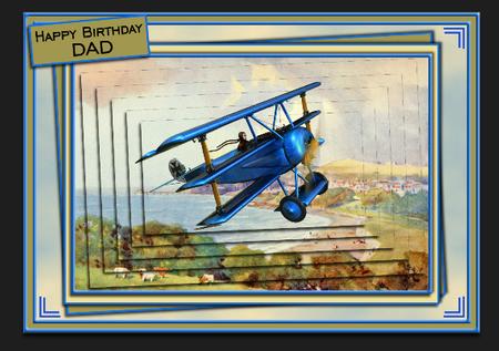 Blue Wwi Airplane by Hilary Hallas