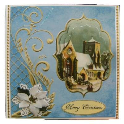 Blue Christmas Scene Topper with Layers by Hilary Hallas