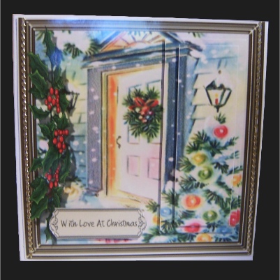 Lovely Side Pyramid with Christmas Door  by Hilary Hallas