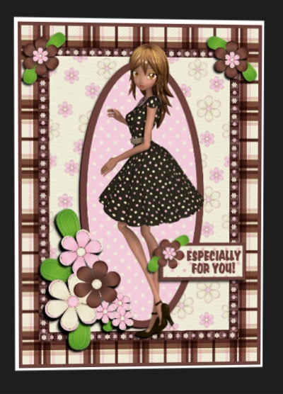 6 50's Star Dress Brown Polka Dots Poser Tubes by Hilary Hallas