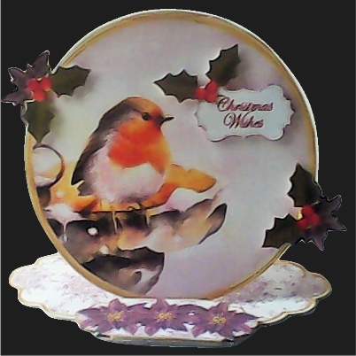 Blue Robin Christmas Wishes Circle Easel Card Mini Kit by Hilary Hallas