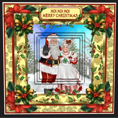 Gold Holly Christmas Digital Frames by Hilary Hallas