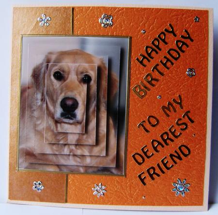 Golden Retriever Dog Portrait Pyramid by Hilary Hallas