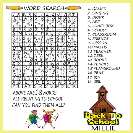 BACK TO SCHOOL WORDSEARCH by Hilda Mullinger