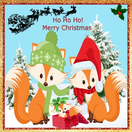 Oh What Fun Fox Clipart AMB-2809 by Hilda Mullinger