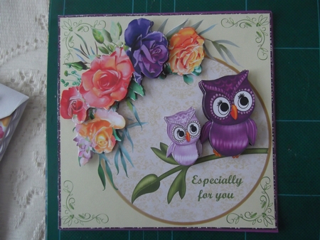 OWLS ON A BRANCH by Hilda Mullinger
