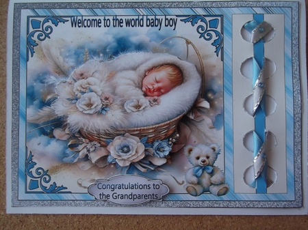 NEW BABY BOY RIBBON TWIST by Hilda Mullinger