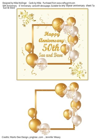 6 insert for 50th Anniversary card by Hilda Mullinger