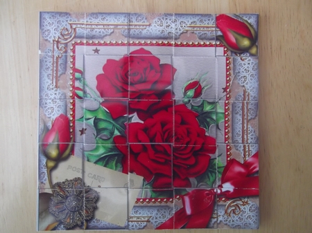 Christmas Roses 5inch 3D Paper Weaving Sheet by Hilda Mullinger