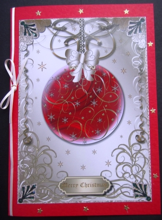 Christmas Bauble on Fancy Background Card 7 by Hilda Mullinger