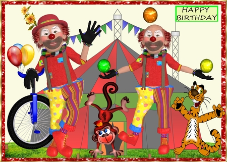 6 Clowning Around Poser Tubes by Hilda Mullinger