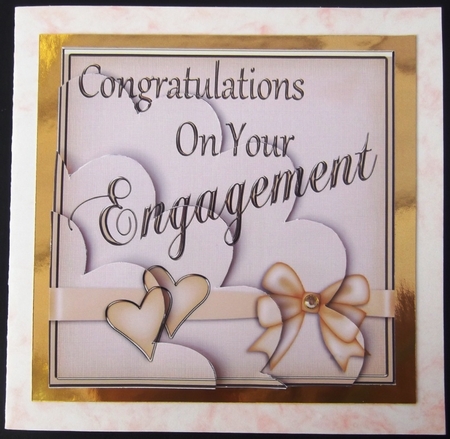 Hearts and Bow Engagement Shell Edged Corner Side Stacker by Hilda Mullinger