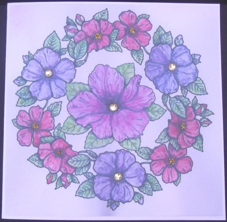 Digital Stamp - Rose Within a Wreath by Hilda Mullinger