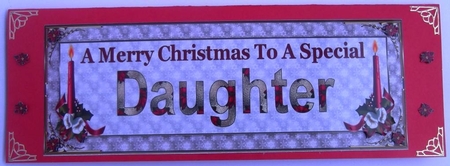 Daughter Large Dl Christmas Card Front by Hilda Mullinger