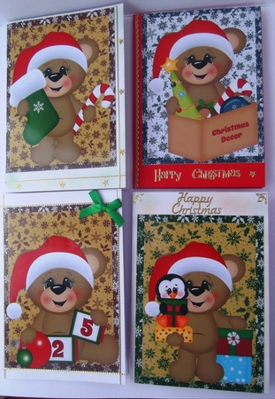 4 Cute Christmas bear toppers by Hilda Mullinger