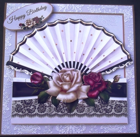 Fan & Antique Roses Mini Kit by Hilda Mullinger