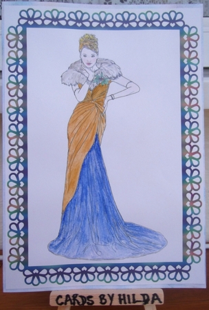 Art Deco Lady Freya Digital Stamp by Hilda Mullinger