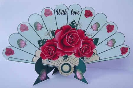 Fan of red roses by Hilda Mullinger