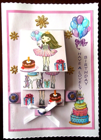 WATERFALL CARD FOR A PRINCESS by Hilda Mullinger