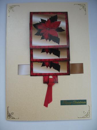 Christmas Pointsettia Waterfall Card by Hilda Mullinger