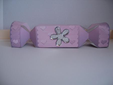 Metallic Hearts Cracker Shaped Treat or Favour Box by Hilda Mullinger