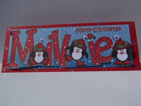 Xmas Large Dl Millie Quick Card N 3D Decoupage by Hilda Mullinger
