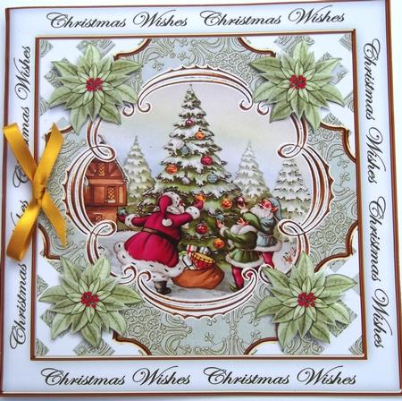 Decorate Tree Christmas Wishes Lattice Corner 8in Topper by Hilda Mullinger