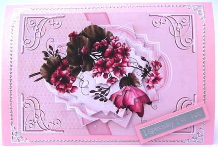 Pink Geraniums Starburst Pyramid by Hilda Mullinger