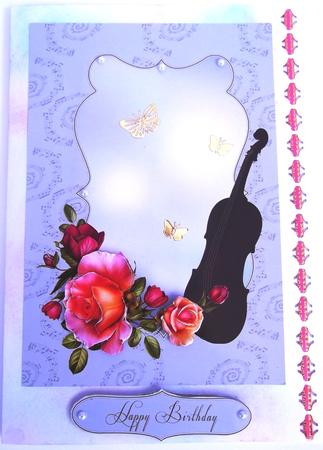 Music and Roses Card Topper by Hilda Mullinger