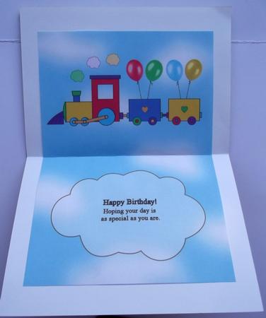 Birthday Train A5 Insert with Words by Hilda Mullinger