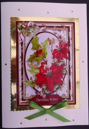 Beautiful Candle and Poinsettias  by Hilda Mullinger