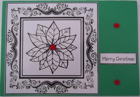 Monochrome Christmas Inksaver - Poinsettia by Hilda Mullinger