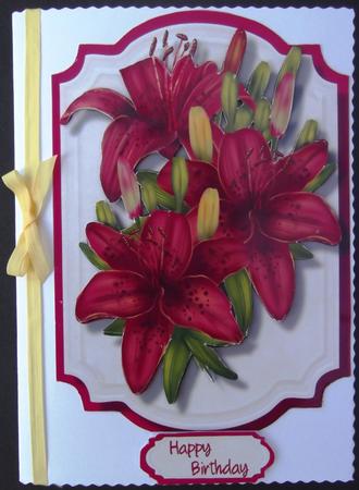 Beautiful Wine Lillie's on a Bracket Frame  by Hilda Mullinger