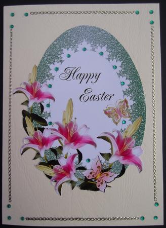 Glitter Easter Eggs with Lilies Set 3 by Hilda Mullinger