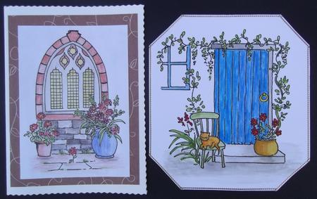 Church Window and Cottage Door Digi Stamps by Hilda Mullinger