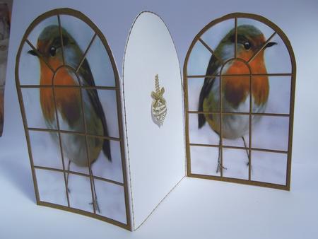 Christmas Window Background Toppers Robin by Hilda Mullinger