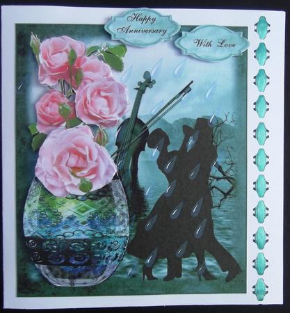 Dancing in the Rain Topper with Decoupage by Hilda Mullinger