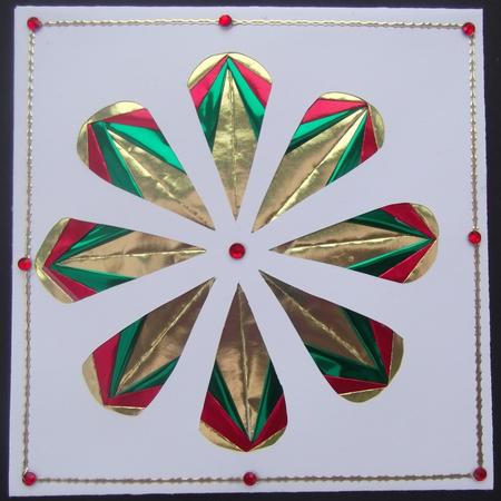 Iris Folding Stained Glass Flower Pattern by Hilda Mullinger