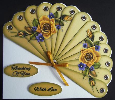 Yellow Roses - Thinking of You - with Love - Fan Sheet by Hilda Mullinger