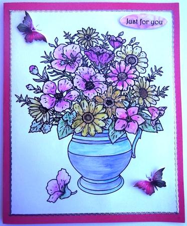 Vase of Flowers Digi Stamp by Hilda Mullinger