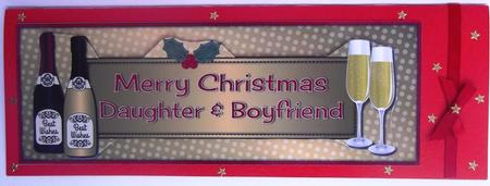 Christmas Champagne Daughter & Boyfriend Large Dl by Hilda Mullinger