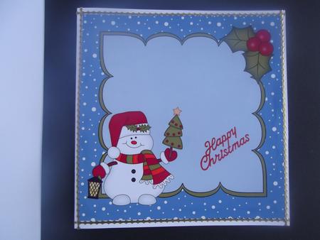 8 x 8 Christmas Snowman Oli's Santa Sack Insert by Hilda Mullinger