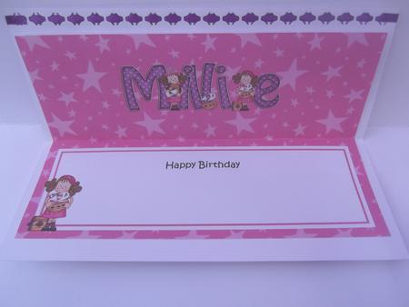 Large Dl Birthday Millie Girlz Insert by Hilda Mullinger