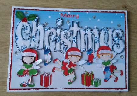 Christmas Fairies with Christmas Stockings CHRISTMAS 5x7 by Honorscard Appleby