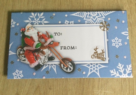 Motorbike Santa Money Envelope by Honorscard Appleby