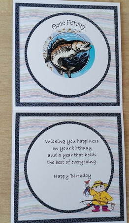 Insert for cute dog in basket birthday card topper for 6x6 card by Honorscard Appleby