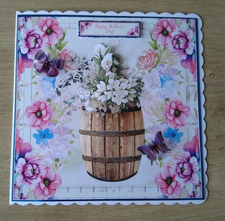 Flowers for You Birthday Decoupage Topper 4 by Honorscard Appleby