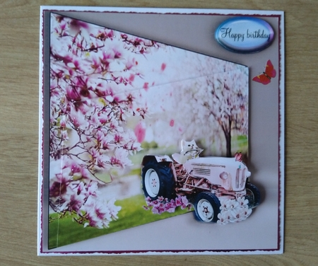 pink tractor  by Honorscard Appleby